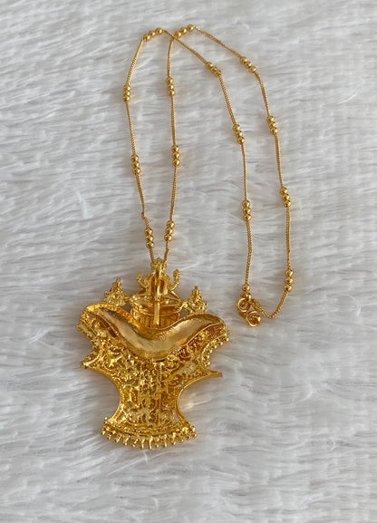 Gold tone 24 inches chain with lakshmi pendant dj-54359