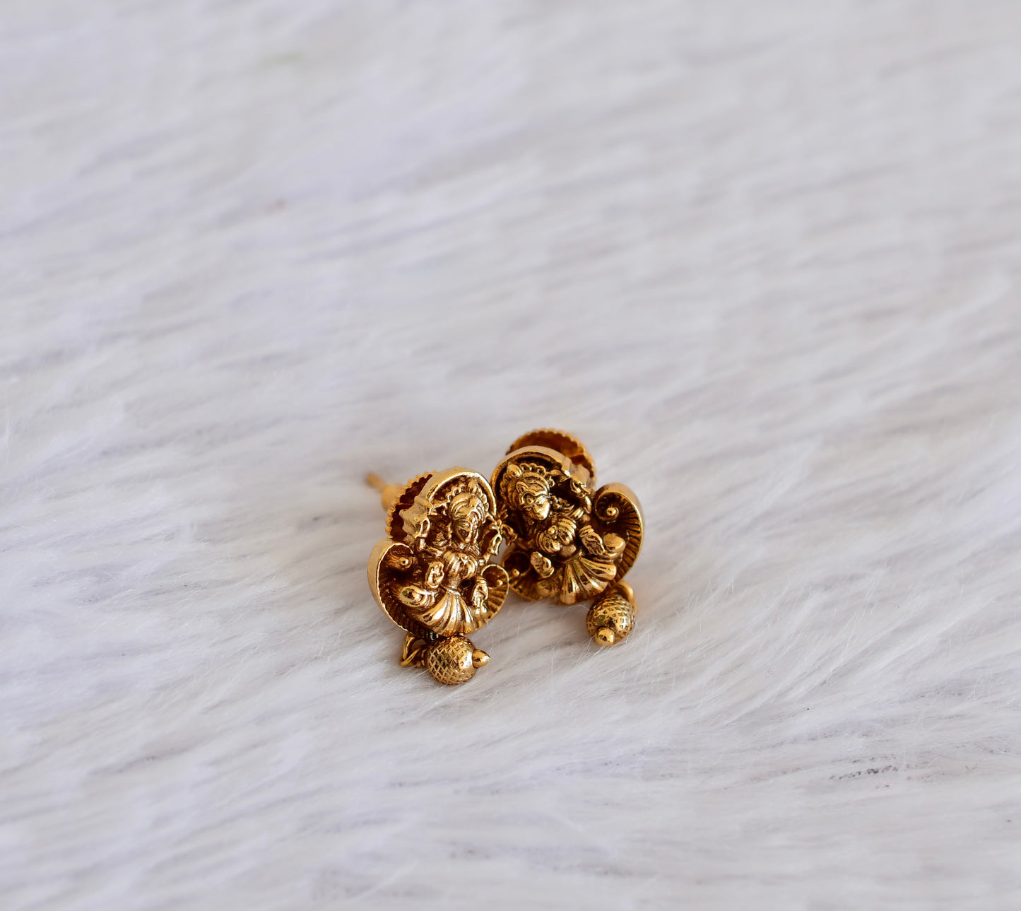 Antique gold tone lakshmi earrings dj-52986