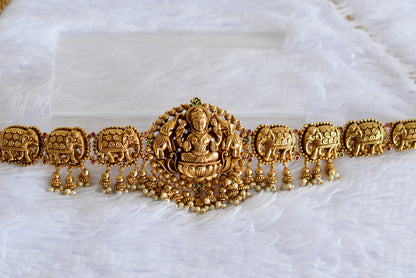 Antique gold tone kemp lakshmi elephant waist belt dj-52197
