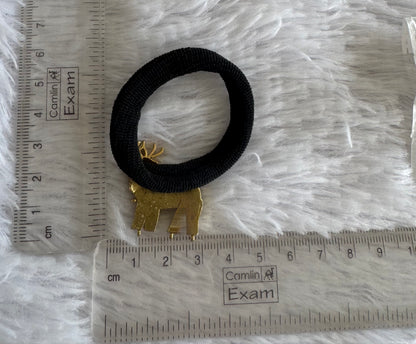 Matte finish blue-white kundan jadau deer hair band dj-51518