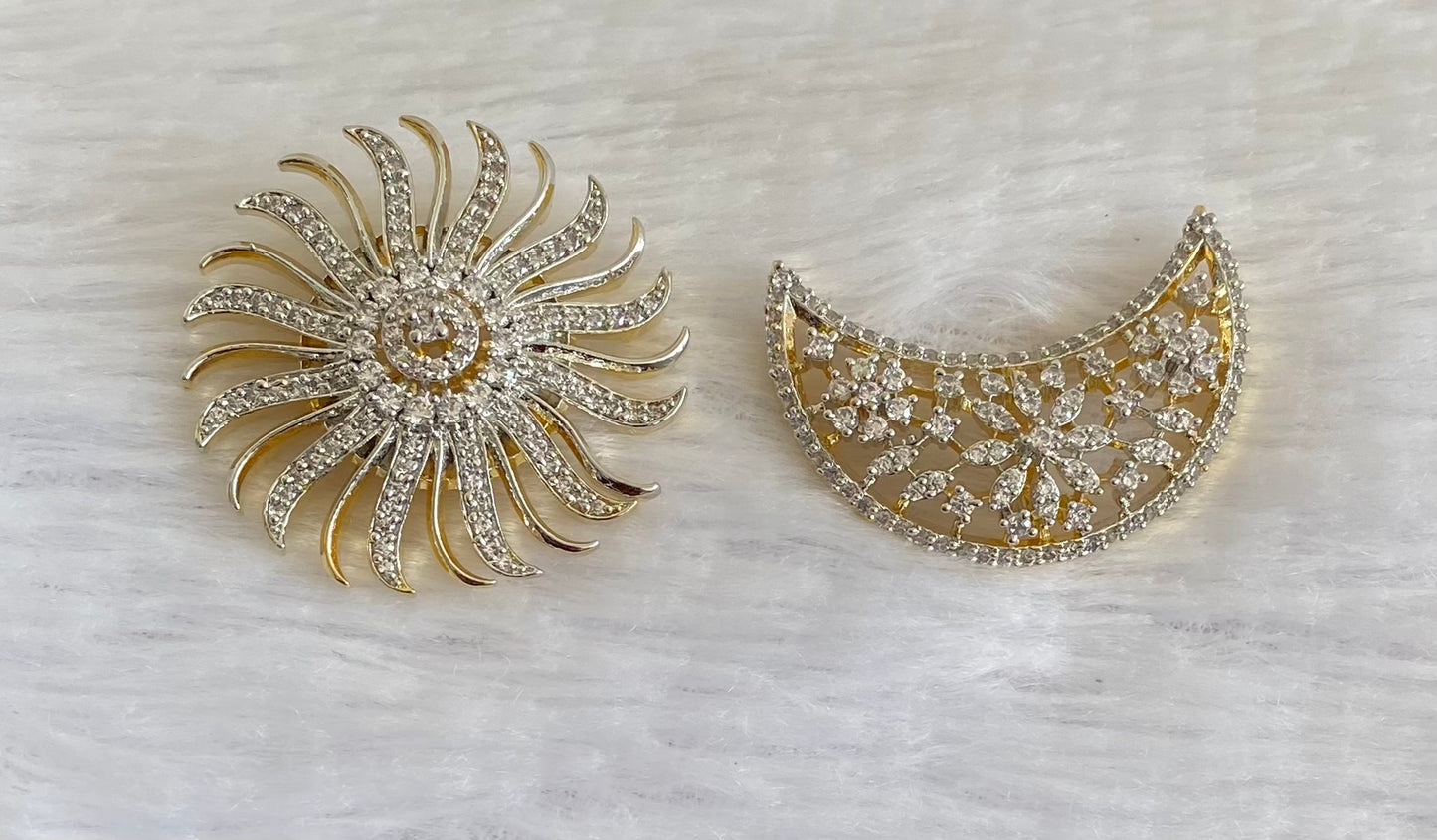 Two tone AD  flower sun moon hair jewel dj-53646
