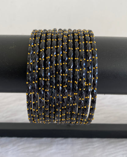 Set of 10 black glass bangles(2.10) dj-52875