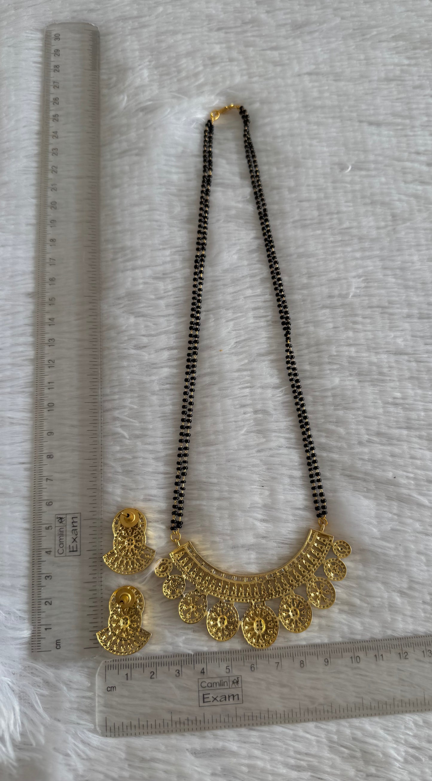 Two tone cz white stone 18 inches mangalsutra set dj-52063