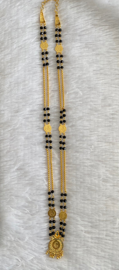 Gold tone lakshmi coin with karimani chain dj-53144