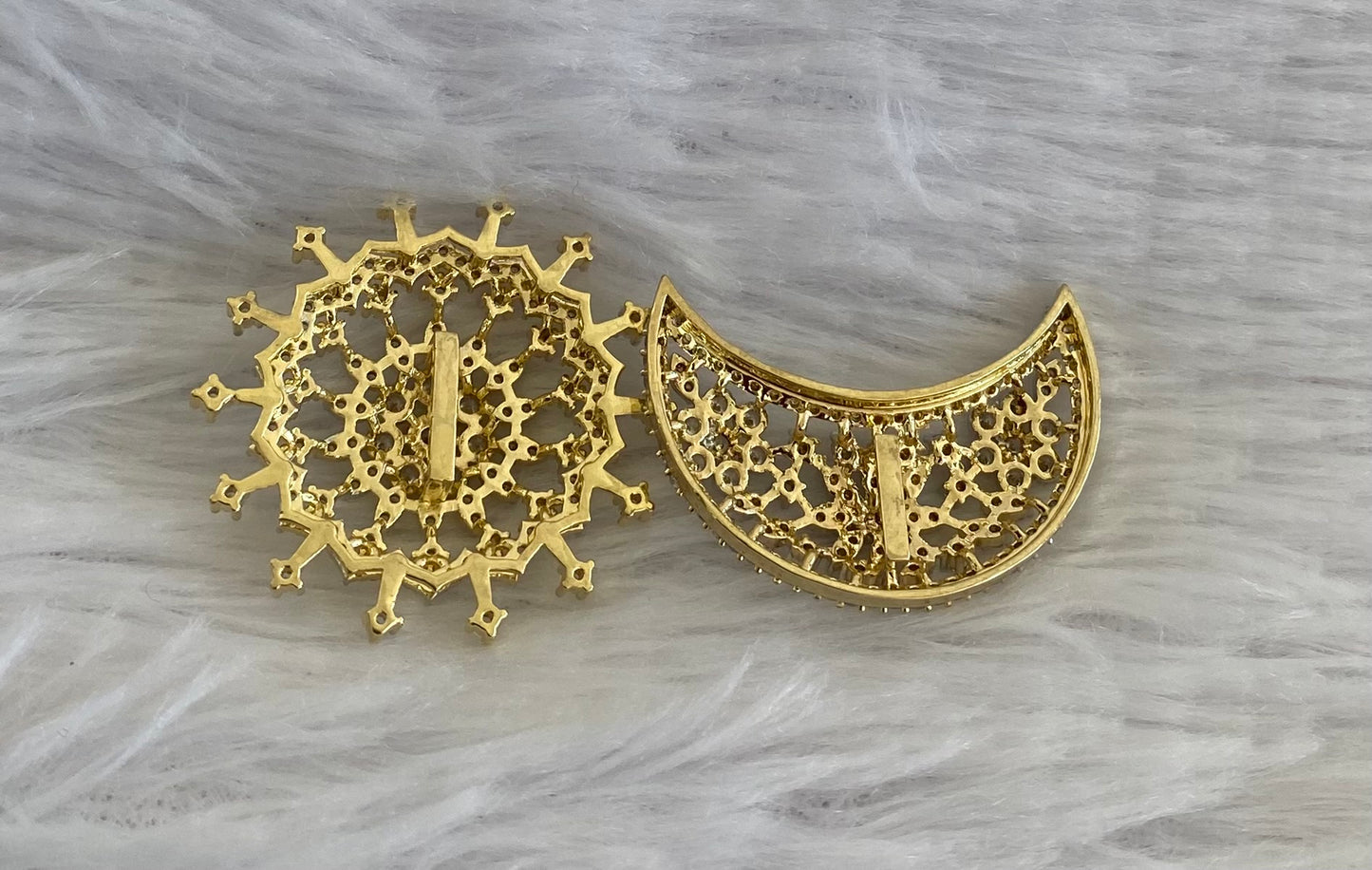 Two tone AD  flower sun moon hair jewel dj-53647