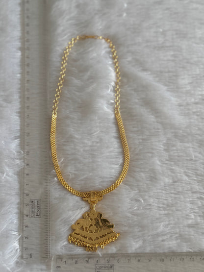 Gold tone south indian AD white peacock attigai/necklace dj-51739
