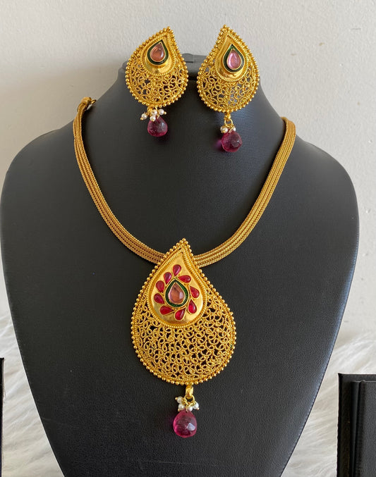Antique gold tone kemp mango necklace set dj-13558