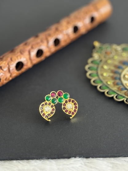 Gold tone precious Kemp Mango Stud/earrings(screw Back)-dj15249