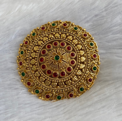 Antique gold tone kemp-green round hair jewel(rakodi)dj-53625