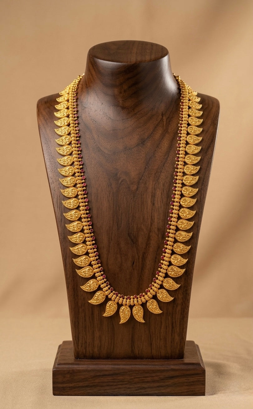 Gold tone pink stone flower mango haar dj-53166