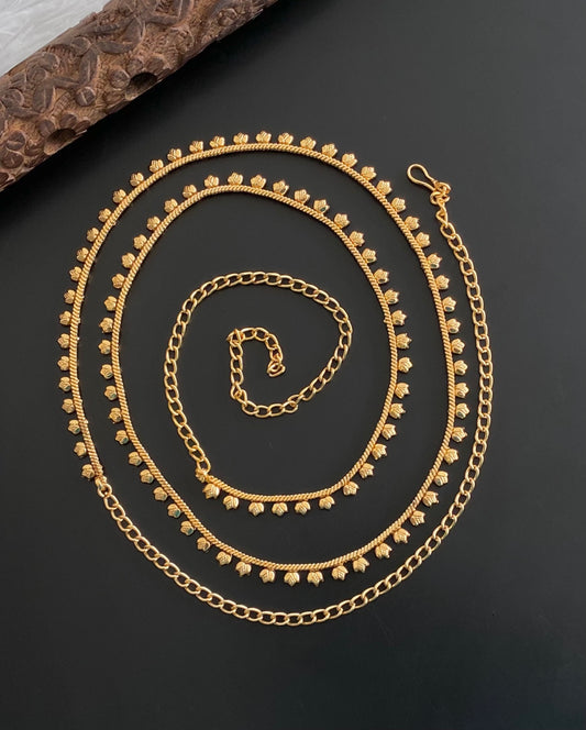Antique gold tone hip/waist chain dj-54399