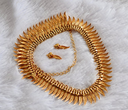 Gold look alike AD pink stone pulinagam haar set dj-52679
