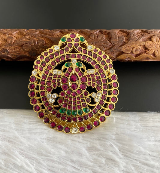 Gold tone precious kemp-white-green round ganda berunda hair jewel(rakodi)dj-53363