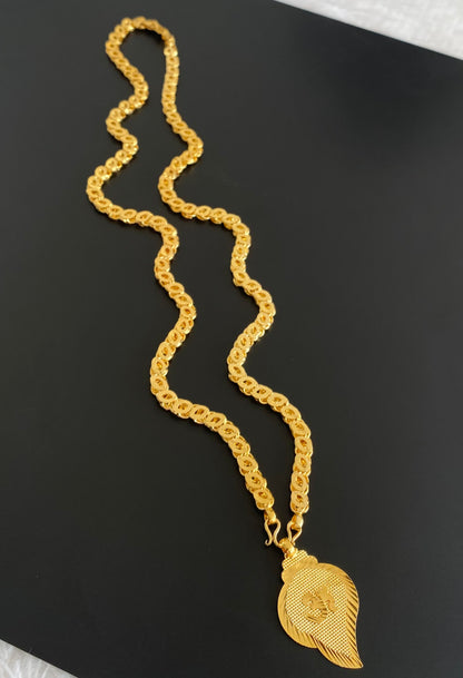 Gold tone 24 inches chain with om pendant dj-54388