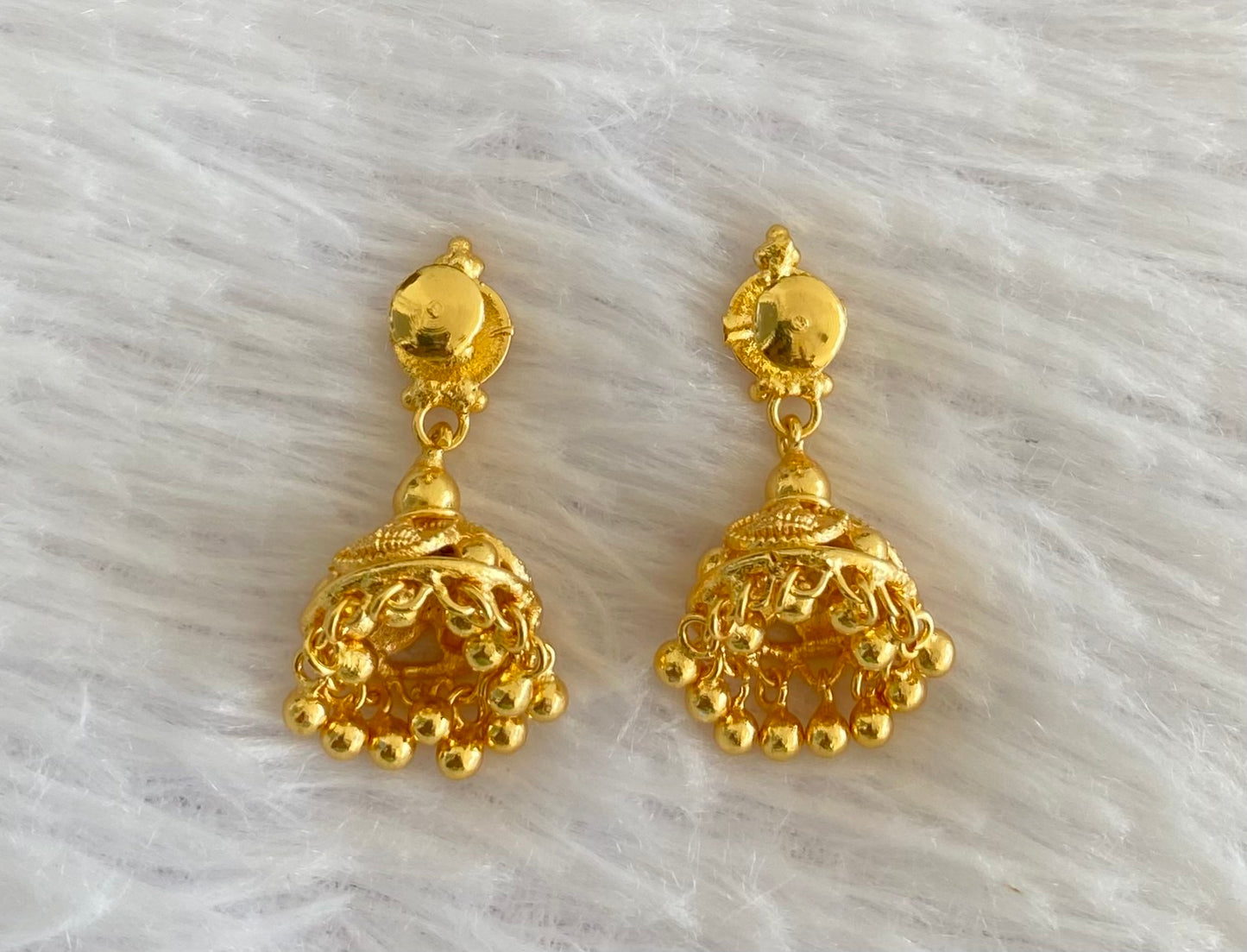 Gold tone lakshmi coin jhumkka dj-53155