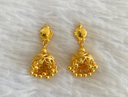 Gold tone lakshmi coin jhumkka dj-53155