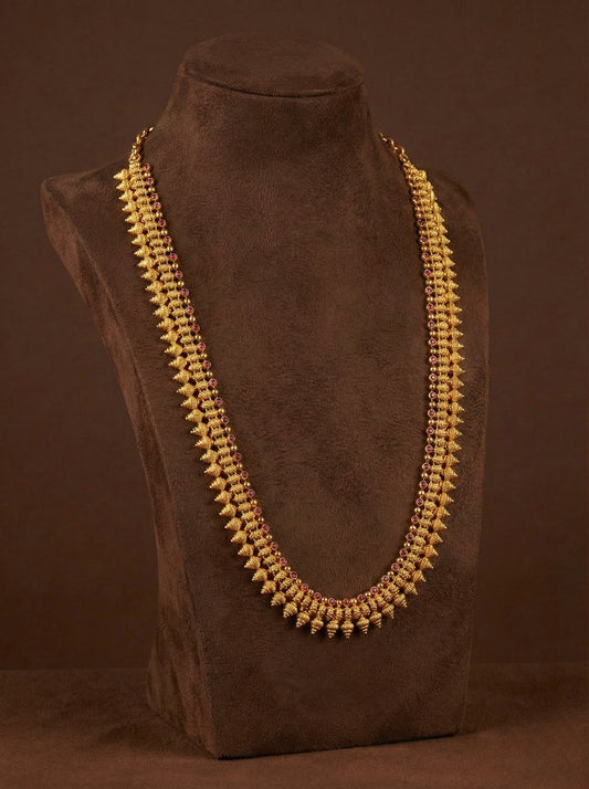 Gold look alike kerala style ad pink haar dj-51637