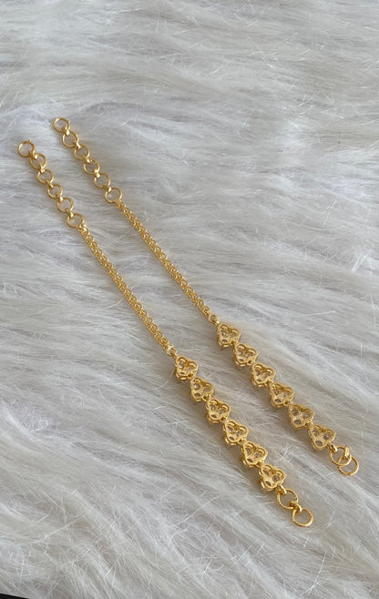 Gold tone white stone ear side chain dj-55888