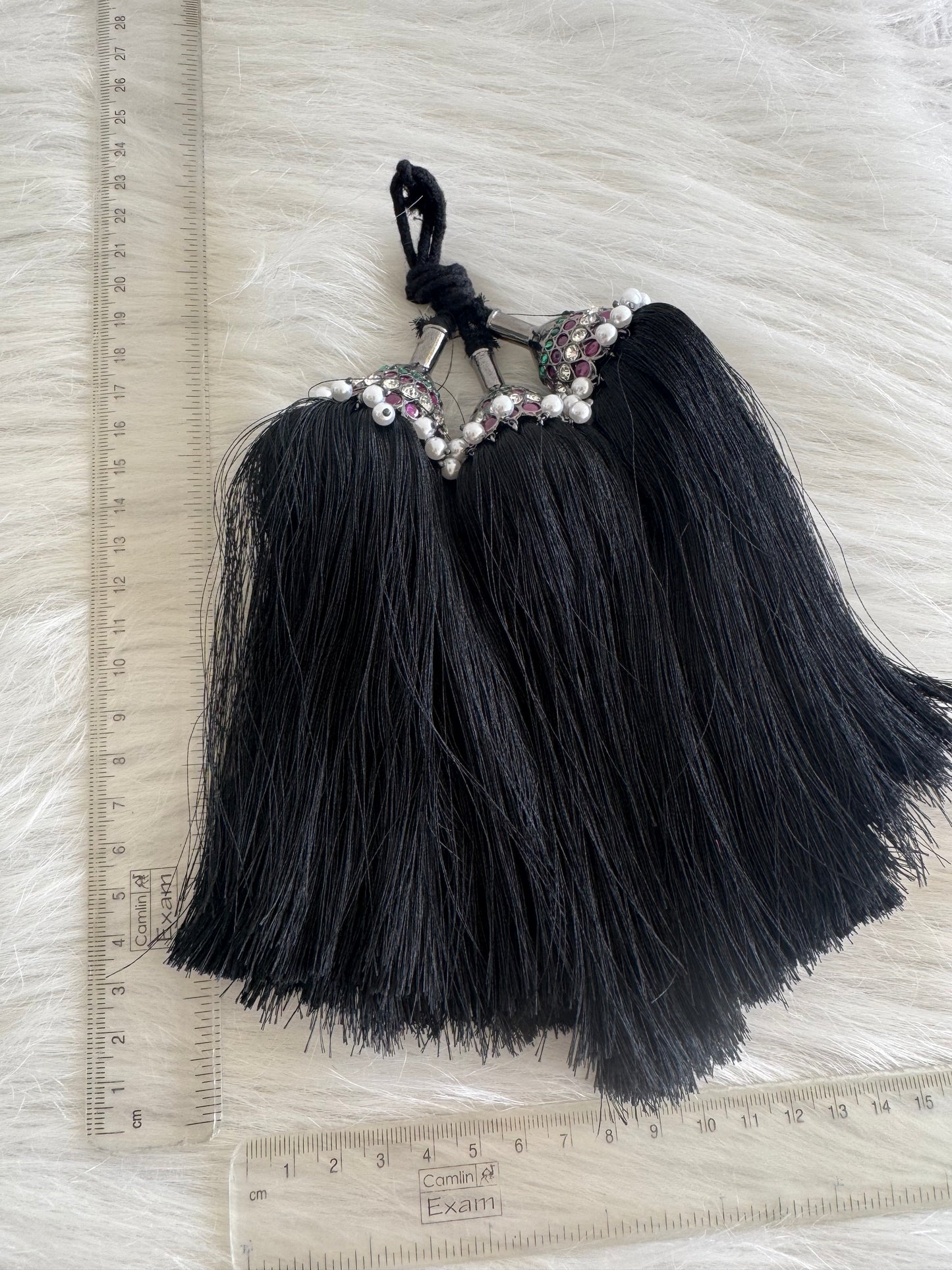 Black finish AD precious kemp-green pearl kuppulu/kunjalam dj-51182