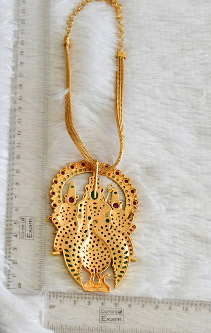 Matte finish kemp-green big Karthikeya pendant necklace dj-51813