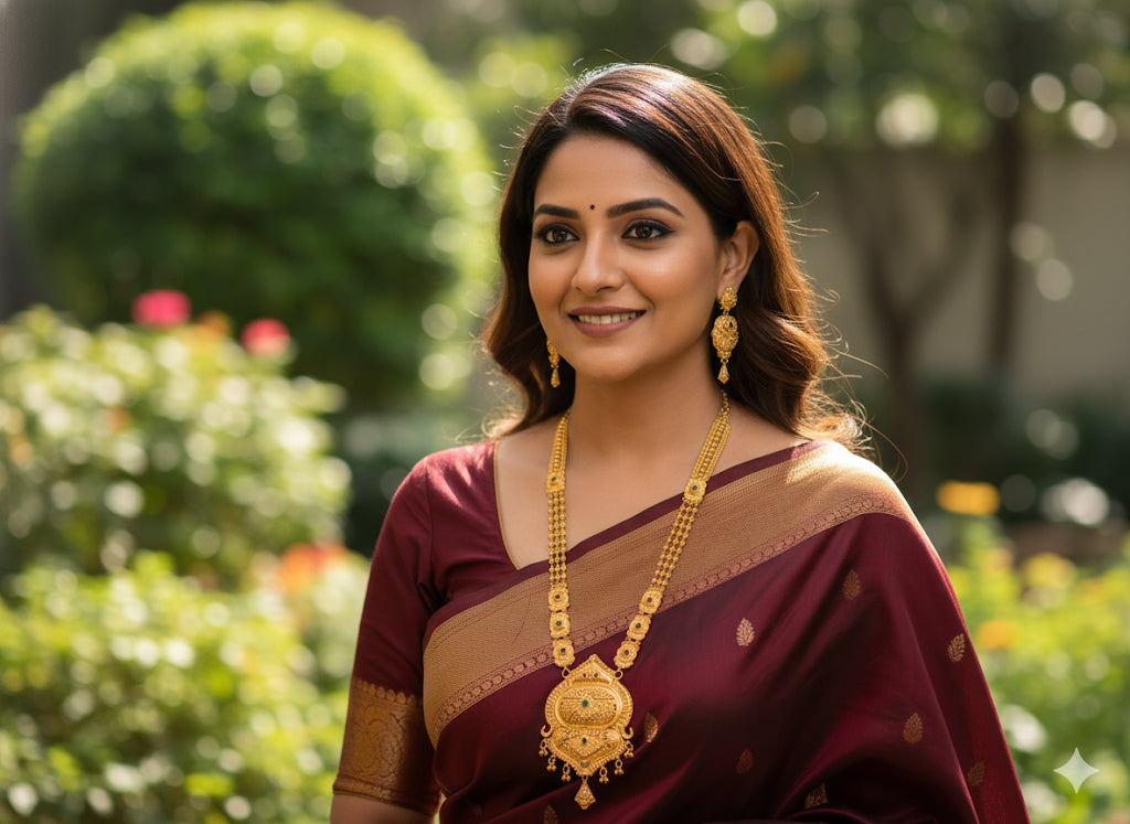 Gold forming ruby-green haar set dj-17825