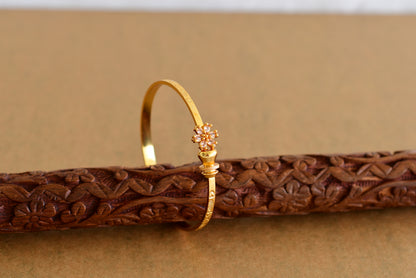 Gold tone flower openable kada/bangle(2.4) Dj-51665