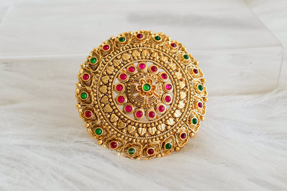 Antique gold tone kemp-green round hair jewel(rakodi)dj-53625