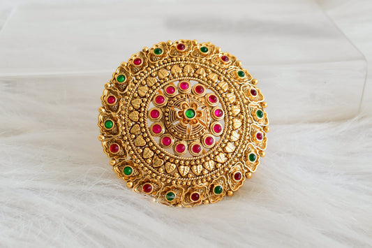 Antique gold tone kemp-green round hair jewel(rakodi)dj-53625