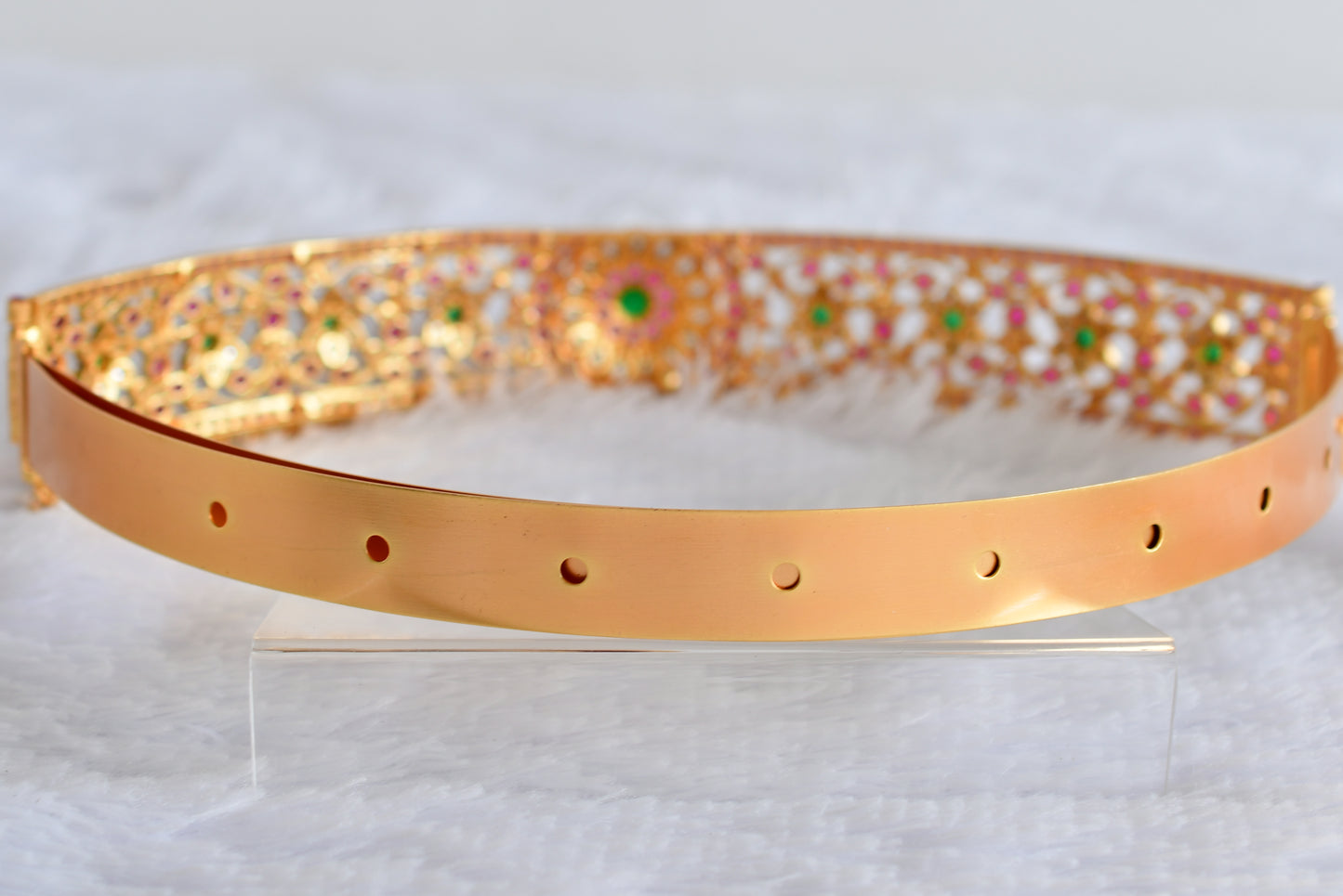 Matte cz kemp-green bridal waist belt dj-52196