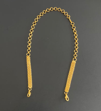Matte gold tone necklace back chain dj-53141