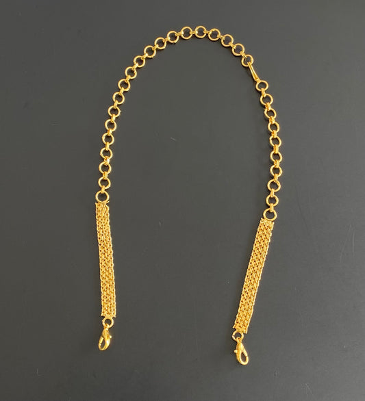 Matte gold tone necklace back chain dj-53141