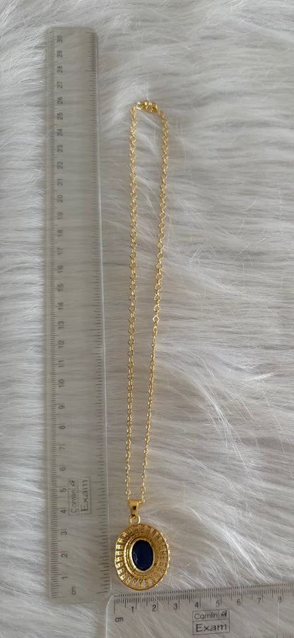 Gold tone 18 inches chain with baby pink oval stone pendant dj-51275