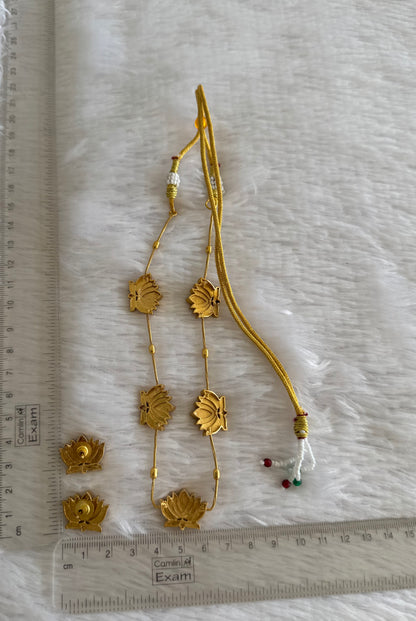 Matte finish pink lotus enamel necklace set dj-52111