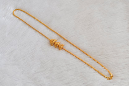 Gold tone 24 inches jhumkka style mugappu chain Dj-53312