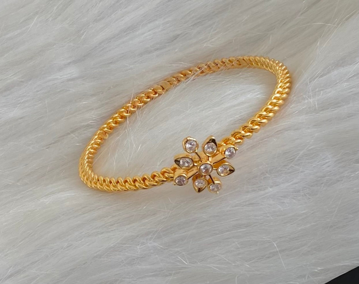 Gold tone AD white stone kada/bangle(2.4) Dj-54878