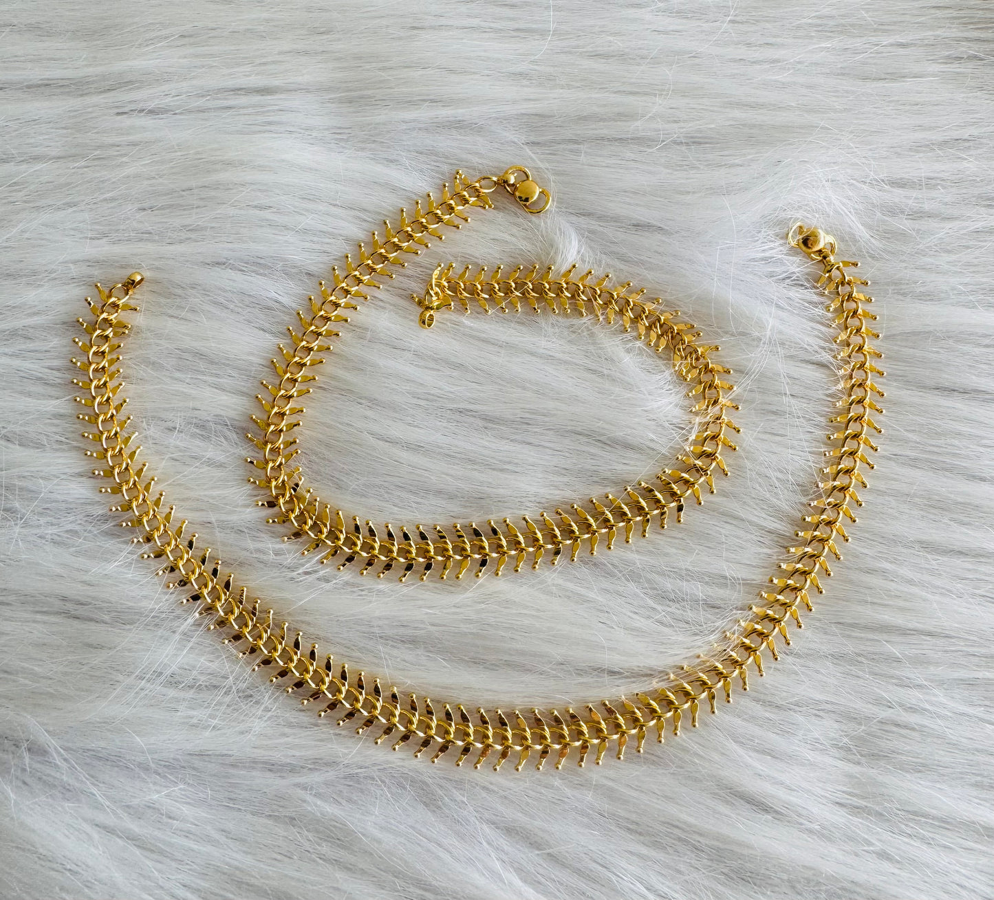 Gold tone 10.5 inches anklets dj-51305