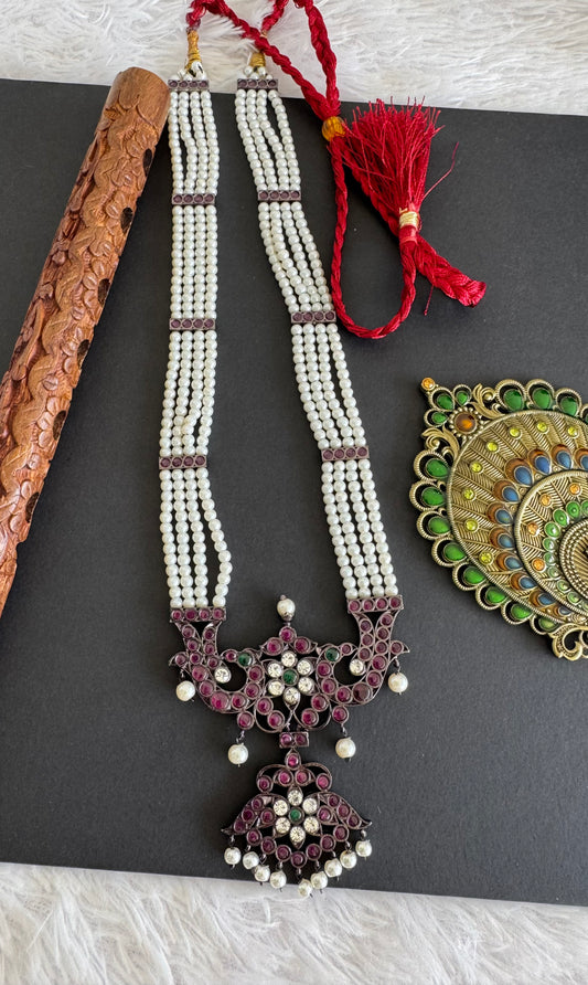 Black finish AD precious kemp pearl peacock haar Dj-52303