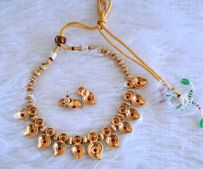 Antique gold tone kemp nakshi mango necklace set dj-52736