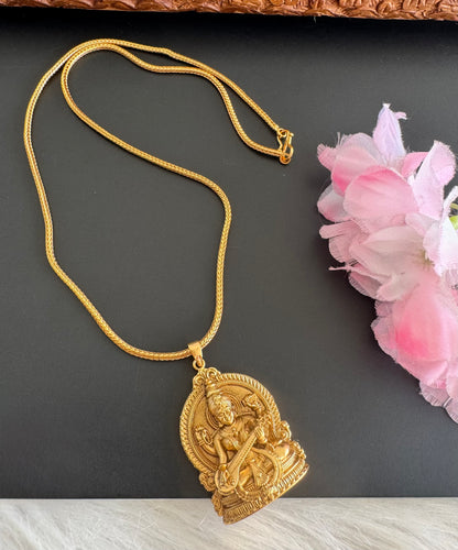 Matte finish 18 inches chain with Saraswathi pendant dj-51232