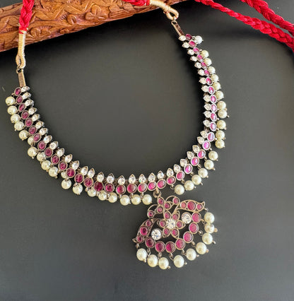 Black finish precious kemp pearl necklace Dj-51252