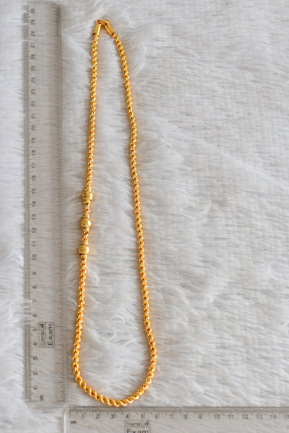 Gold tone 24 inches rope ball mugappu chain dj-51901