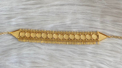 Gold tone kerala style elakka lakshmi coin choker necklace dj-54103