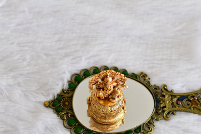 Antique gold tone Shri Ganesha kumkum box dj-52326