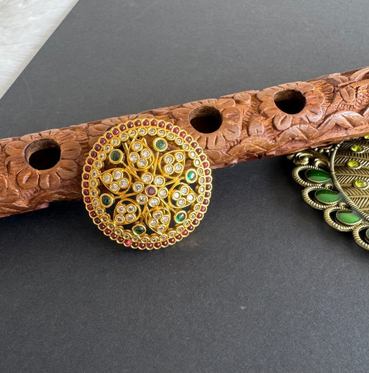 Matte finish kemp-green flower hair jewel dj-52024