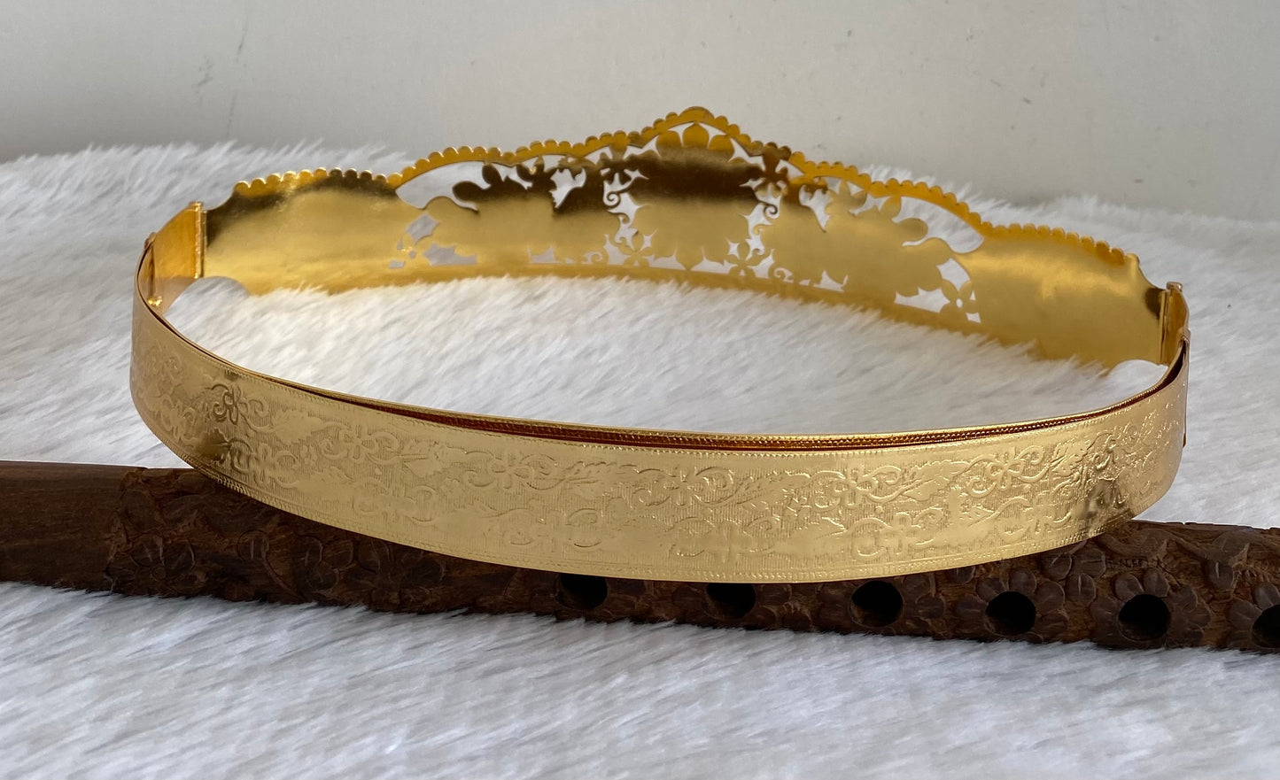 Gold tone peacock flower design adjustable waist belt dj-53468