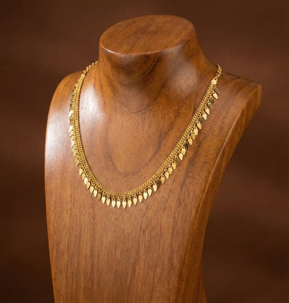 Gold tone kerala traditional elakka necklace dj-52724