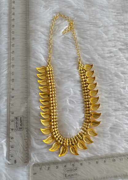 Matte gold tone kerala style mango necklace dj-51653