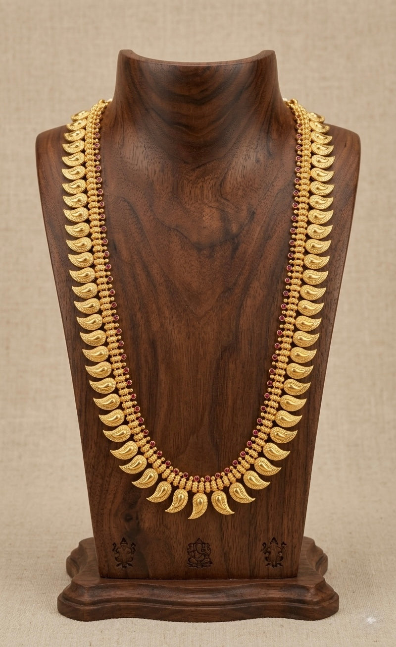 Gold tone pink stone mango haar dj-53167