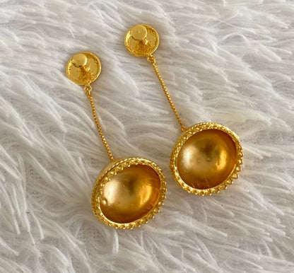Gold tone kerala style coin long jhumkka dj-54372