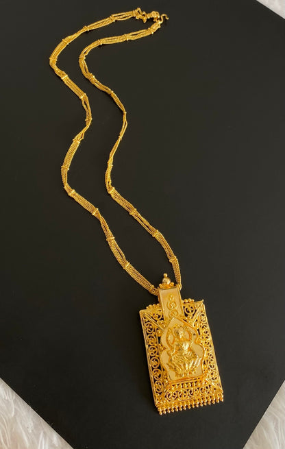 Gold tone 24 inches chain with lakshmi pendant dj-54362